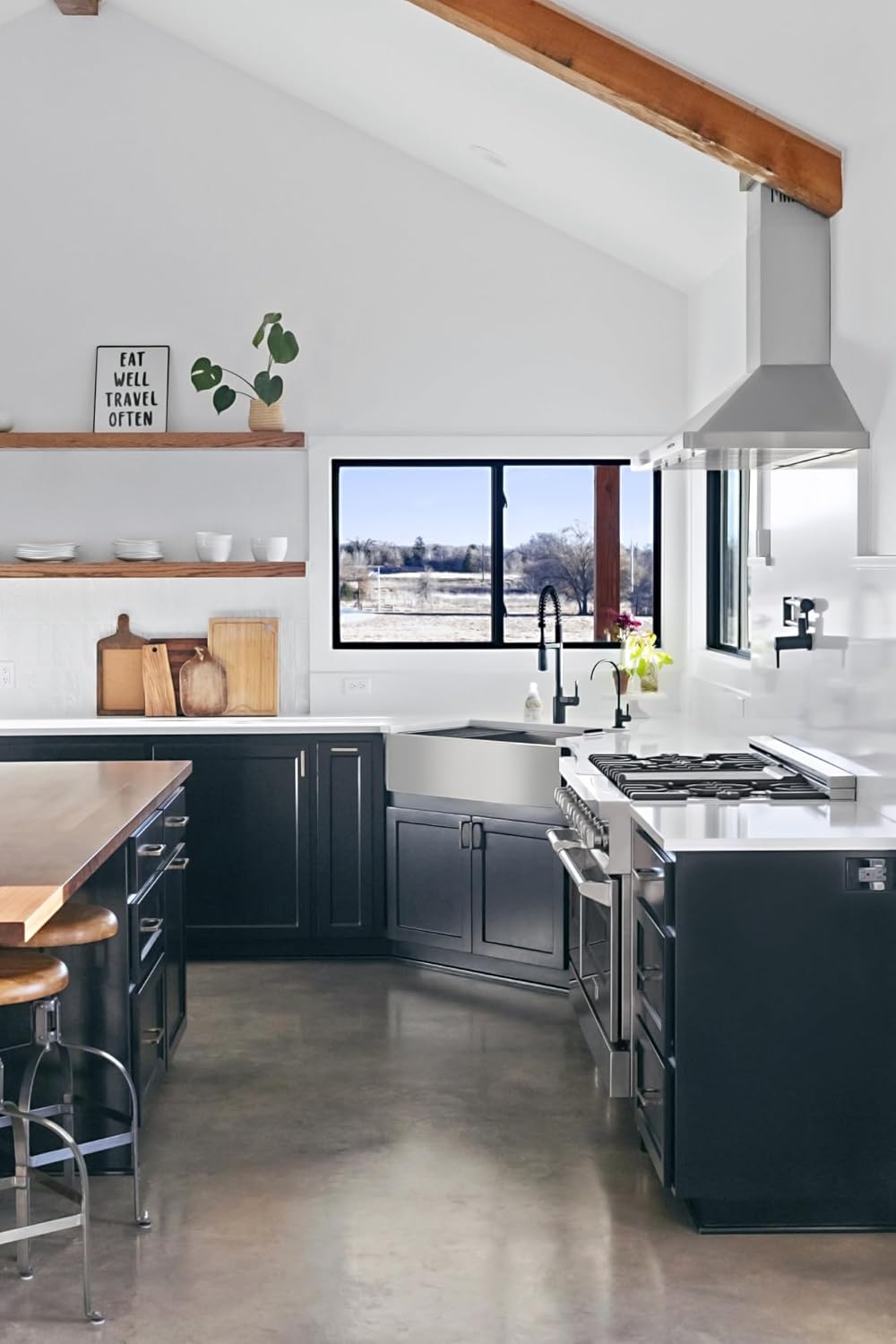 ZLINE 48 in. Wooden Wall Mount Range Hood in Cottage White - Includes Motor