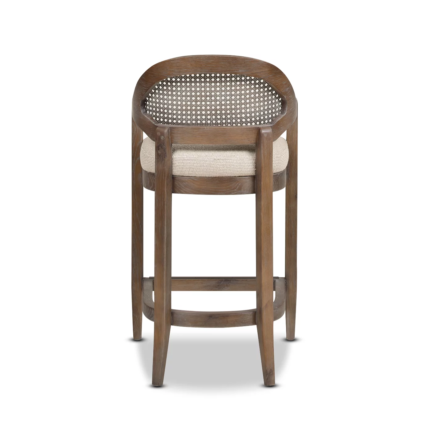 Jennifer Taylor Home Americana Mid-Century Modern 26" Cane Back Counter Stool, Taupe Beige Textured Weave