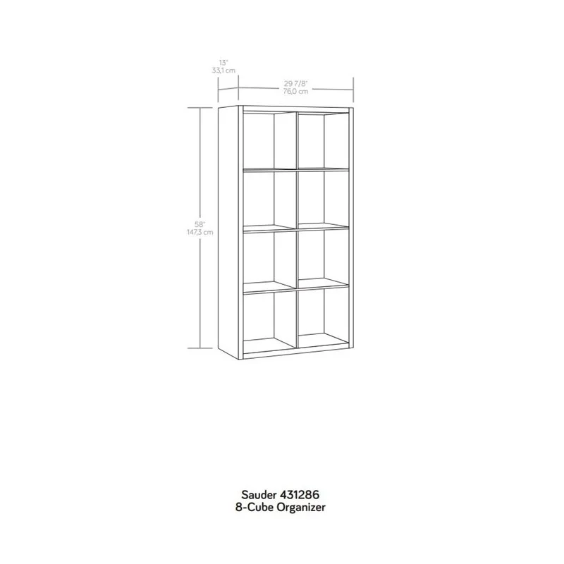 Sauder 8-Cube Organizer Storage Bookshelf, Mystic Oak Finish