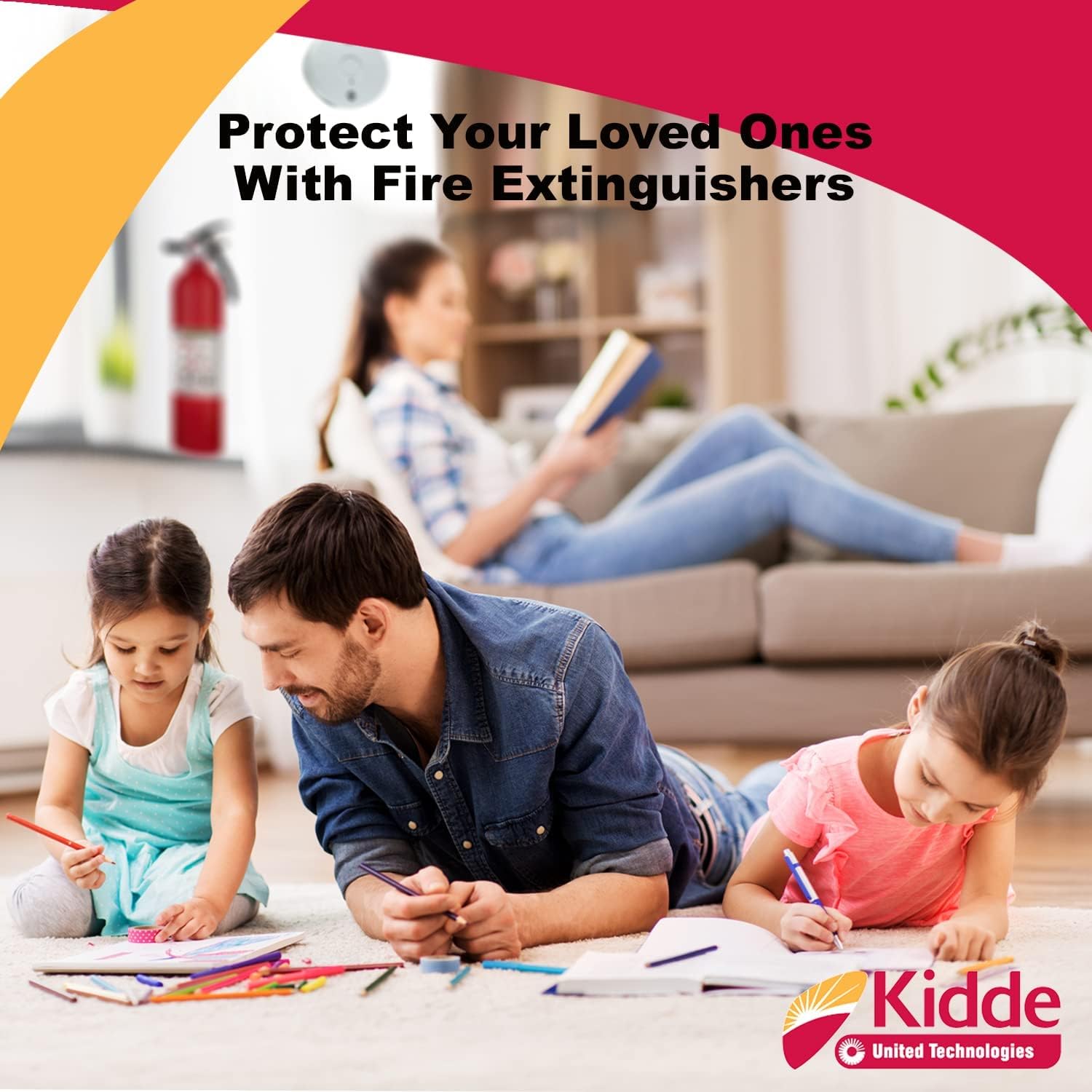 Kidde FA110 Multipurpose Fire Extinguishers 2 Pack - Red, (Rating 1-A:10-B:C) Includes Wholesalehome Cleaning Cloth Pack of 2