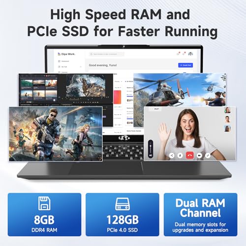 NIMO 15.6" IPS FHD-Business-Laptop, Intel 6 Core i3-1215U 8GB RAM 256GB SSD (Beat i5-1135G7