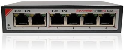 IPCamPower 16 Port POE Network Switch W/ 2 Gigabit Uplink Ports | Designed for IP Cameras | POE+ Capable of Pushing 30 Watts per Port | 200 Watts