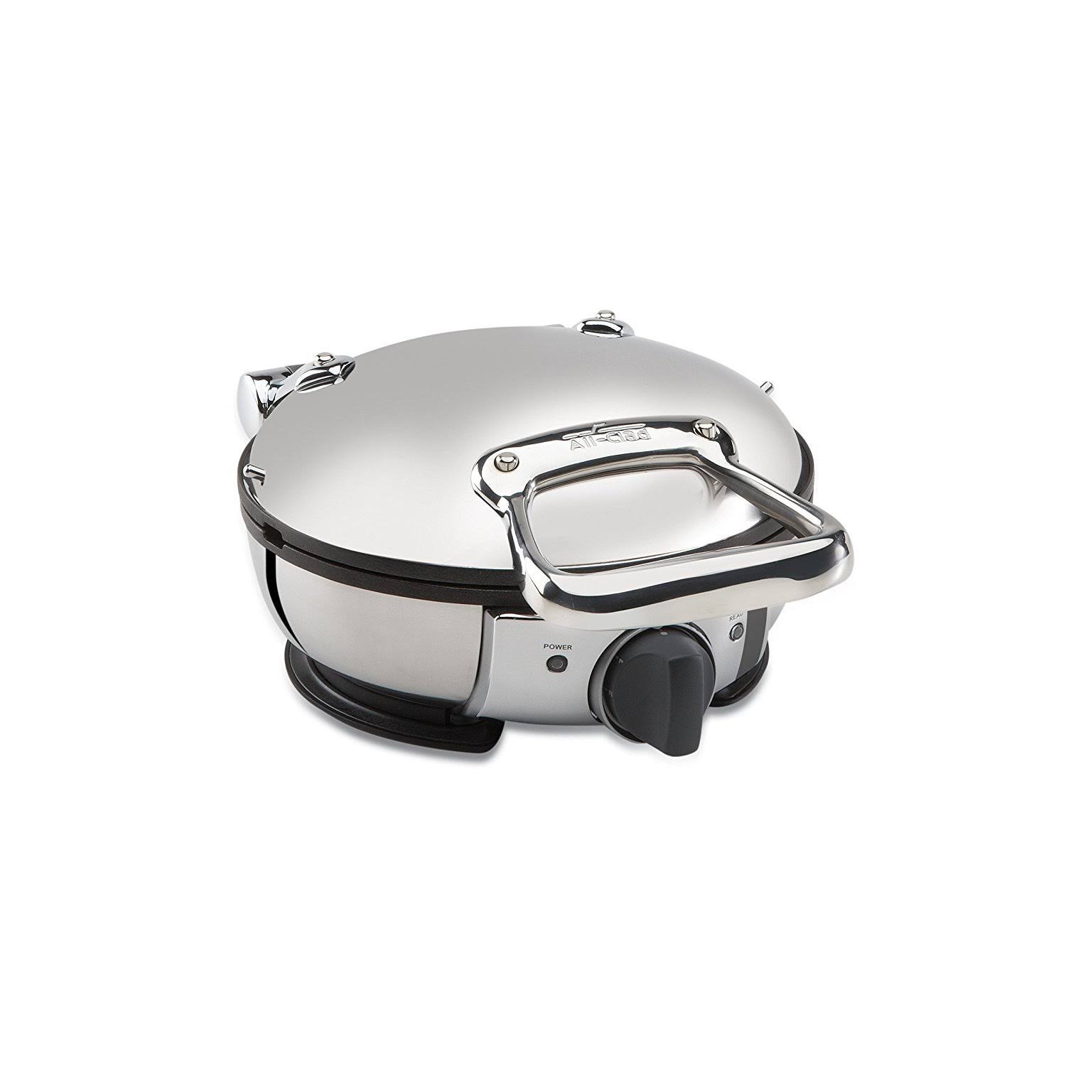 All-Clad 99012GT Stainless Steel Classic Round Waffle Maker with 7 Browning