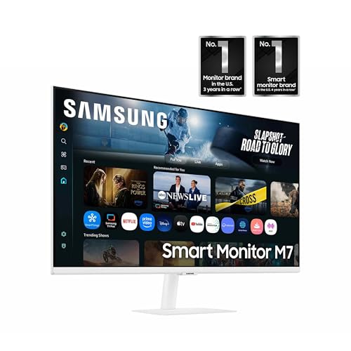 Samsung 43&rdquo; Smart Monitor M7 (M70F) 4K UHD Display, Samsung Vision AI, Smart TV Apps, Gaming Hub, USB-C, HDMI and USB-A, Black, LS43FM702UNXZA