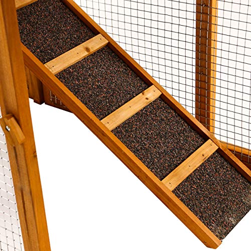 Ogrmar Chicken Coop Large Wooden Outdoor Bunny Rabbit Hutch Hen Cage with Ventilation Door