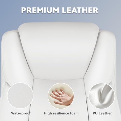 Big and Tall Office Chair 500lbs, Heavy Duty Executive Office Leather Chair for Heavy People