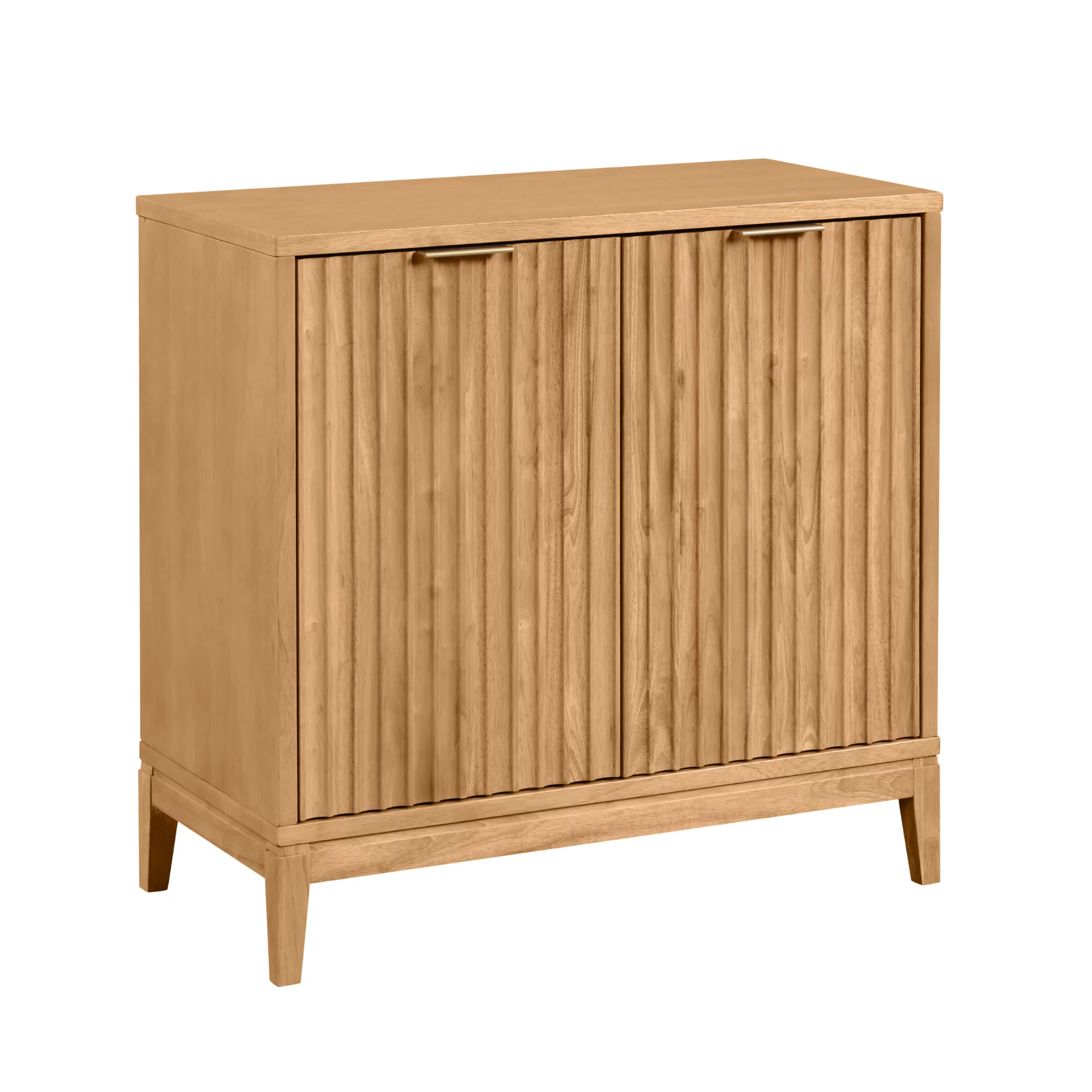 Nathan James Jasper Modern Sideboard, Kitchen Storage Cabinet with Fluted Doors, Accent Storage for Kitchen or Living Room, Natural Brown