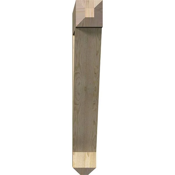 Ekena Millwork BKT06X42X42TRA04RDF 6x22W x 42x22D x 42x22H Traditional Craftsman Rough Sawn BRACKET, Douglas Fir