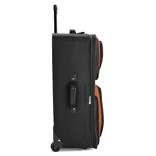 Travel Select Amsterdam 4-Piece Softside Expandable Luggage Set, Lightweight 2-Wheel Upright Suitcases, Travel Tote, Packing Cubes, Gray