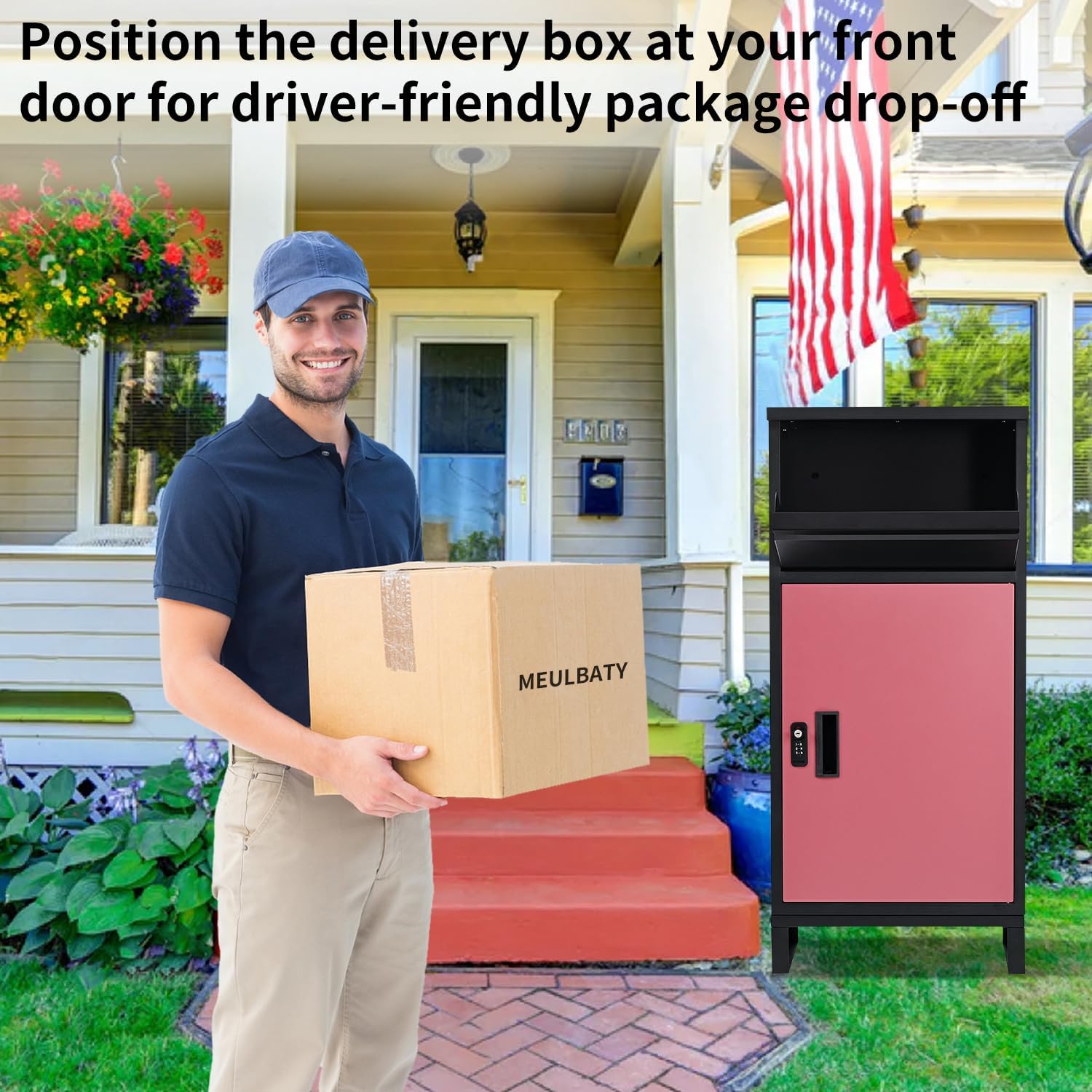 Package Delivery Boxes for Outside, Extra Large Lockable Parcel Drop Box for Outdoor, Waterproof Galvanized Alloy Parcel Mailbox