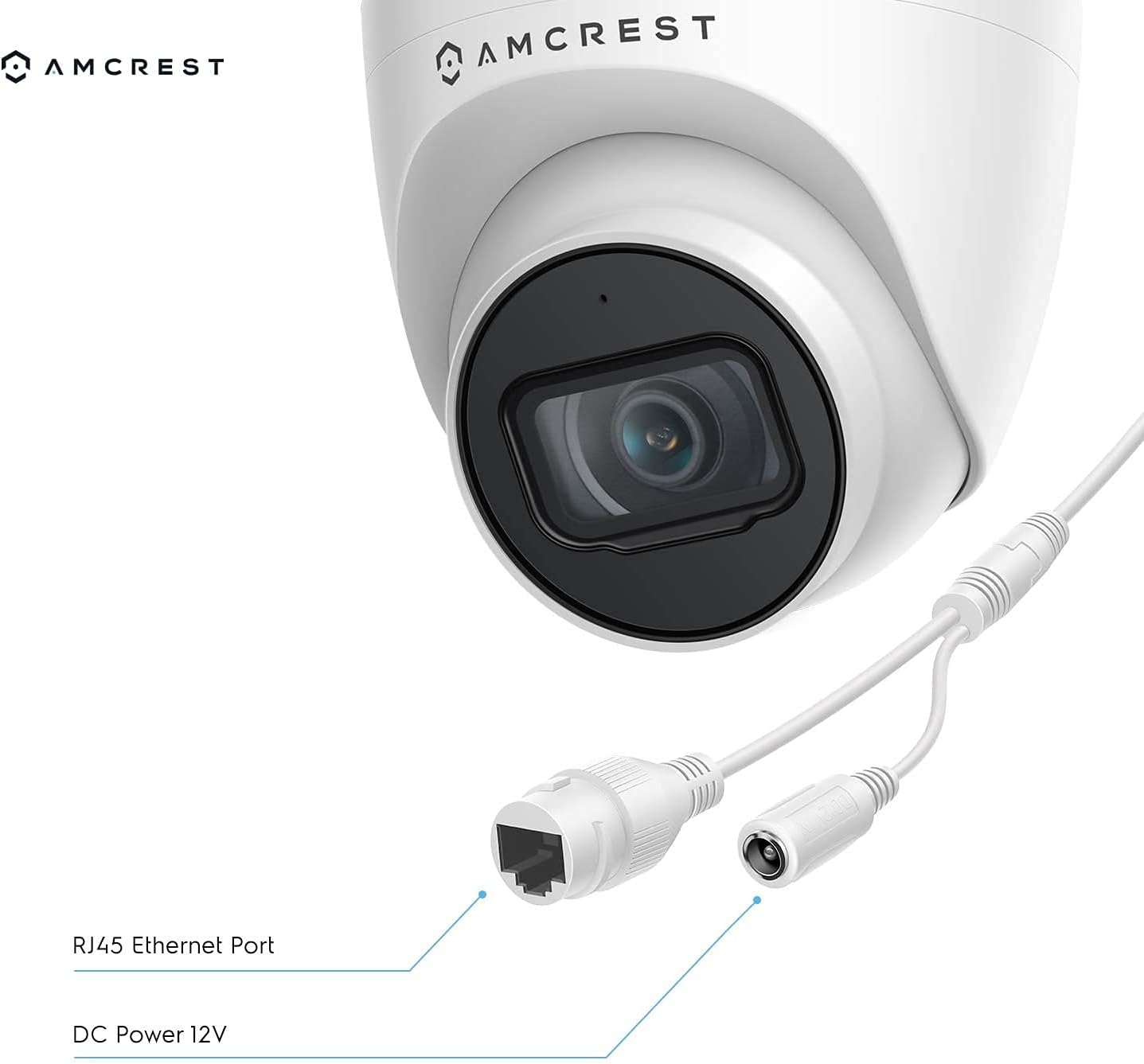 Amcrest 5MP Turret POE Camera, UltraHD Outdoor IP Camera POE with Mic/Audio, 5-Megapixel Security Surveillance Cameras, 98ft NightVision