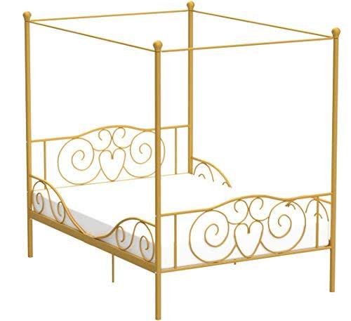 DHP Canopy Metal Bed, Full Size Frame, Gold