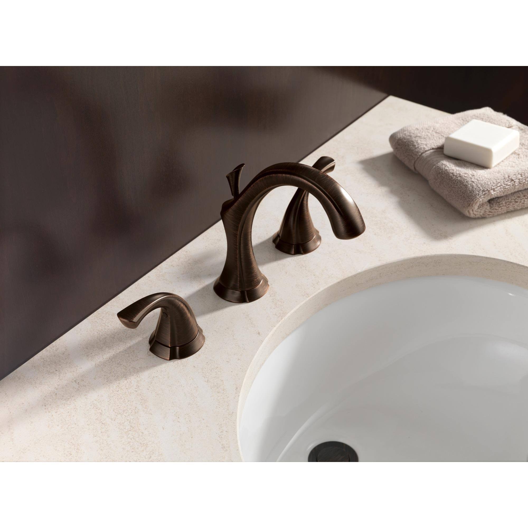 Delta 3592LF-SS Addison Two Handle Widespread Bathroom Faucet Stainless