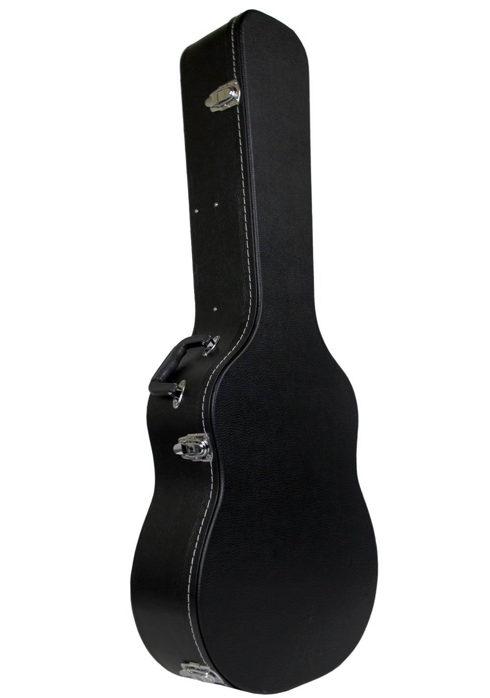 Gearlux Dreadnought Acoustic Guitar Hardshell Case with Accessory Compartment - Black