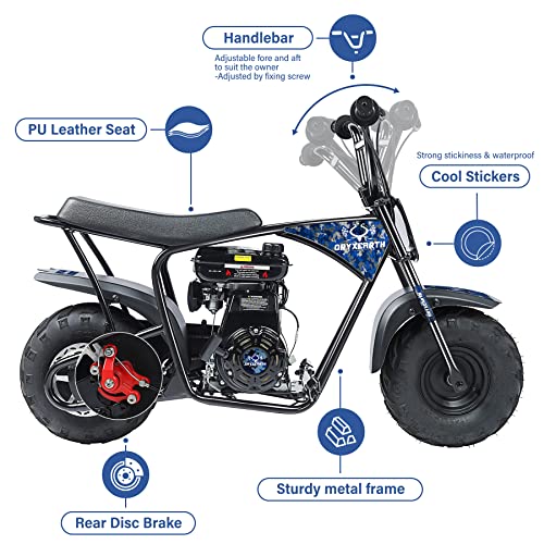 Oryxearth Mini Dirt Bike for Kids, 105CC 4-Stroke Kid Gas Powered Off-Road Pocket Pit Trail Motorcycle W/EPA Approved