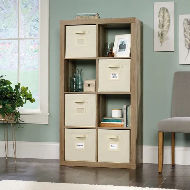 【Furniture】【BS】 Modern 8-Cube Bookcase Organiser Storage Cabinet - Lintel Oak