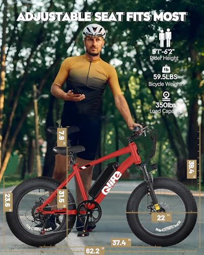 Racer Fat tire Electric Bike for Adults - 28MPH Mountain Ebike with Peak 1200W Brushless Motor, 499Wh Removable Battery