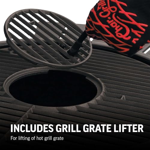 Char-Griller® AKORN® Jr. Portable Kamado Charcoal Grill and Smoker with Cast Iron Grates and Locking Lid with 155 Cooking Square Inches in Ash