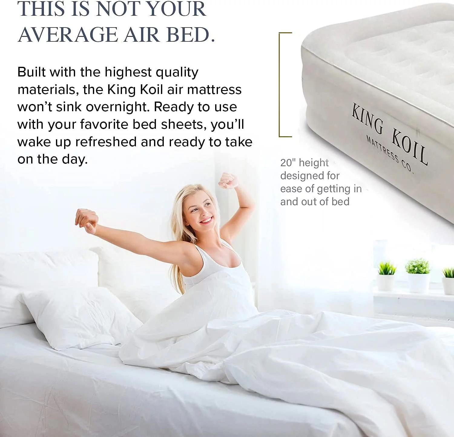 King Koil 20in Twin Air Mattress with Built-in Pump