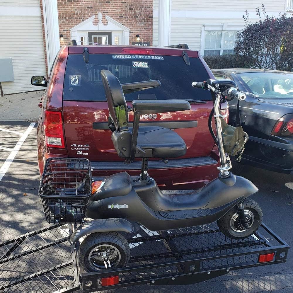BIGTUR Capacity Folding Hitch Mounted Wheelchair Carrier Scooter Cargo Carrier Rack with Ramp