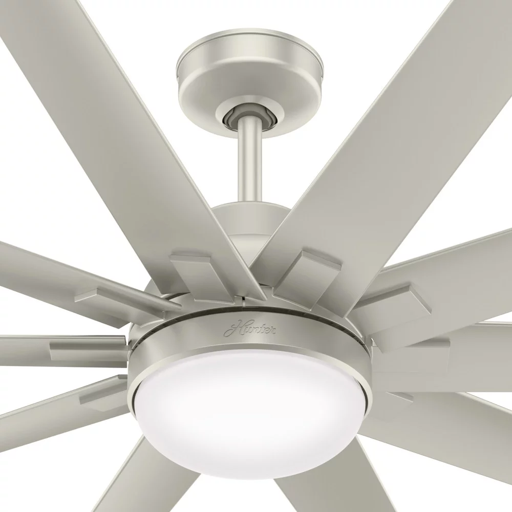 Hunter Overton 60 Led Overton 60" 10 Blade Indoor / Outdoor Led Ceiling Fan - Nickel
