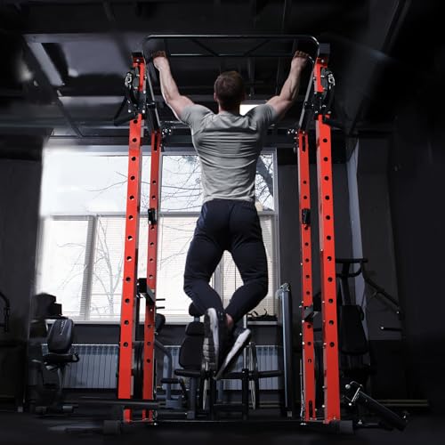 RitFit Multi-Function Squat Rack Power Cage PPC03 with Cable Crossover System, 1000LBS Capacity Power Rack and Packages with Optional Weight Bench