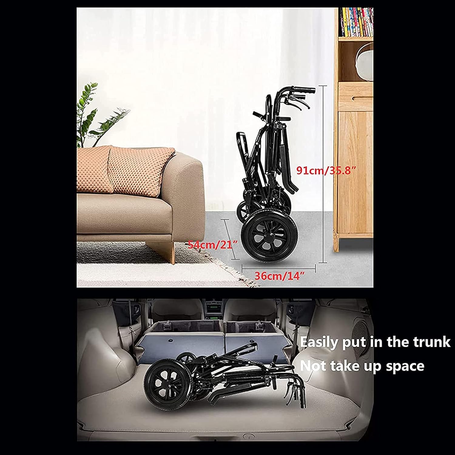 Bathroom Shower Chair, Multifunction Folding Bedside Commode Transport Wheelchair with 4 Wheels, Bathroom Toilet Seat for Elderly Disabled
