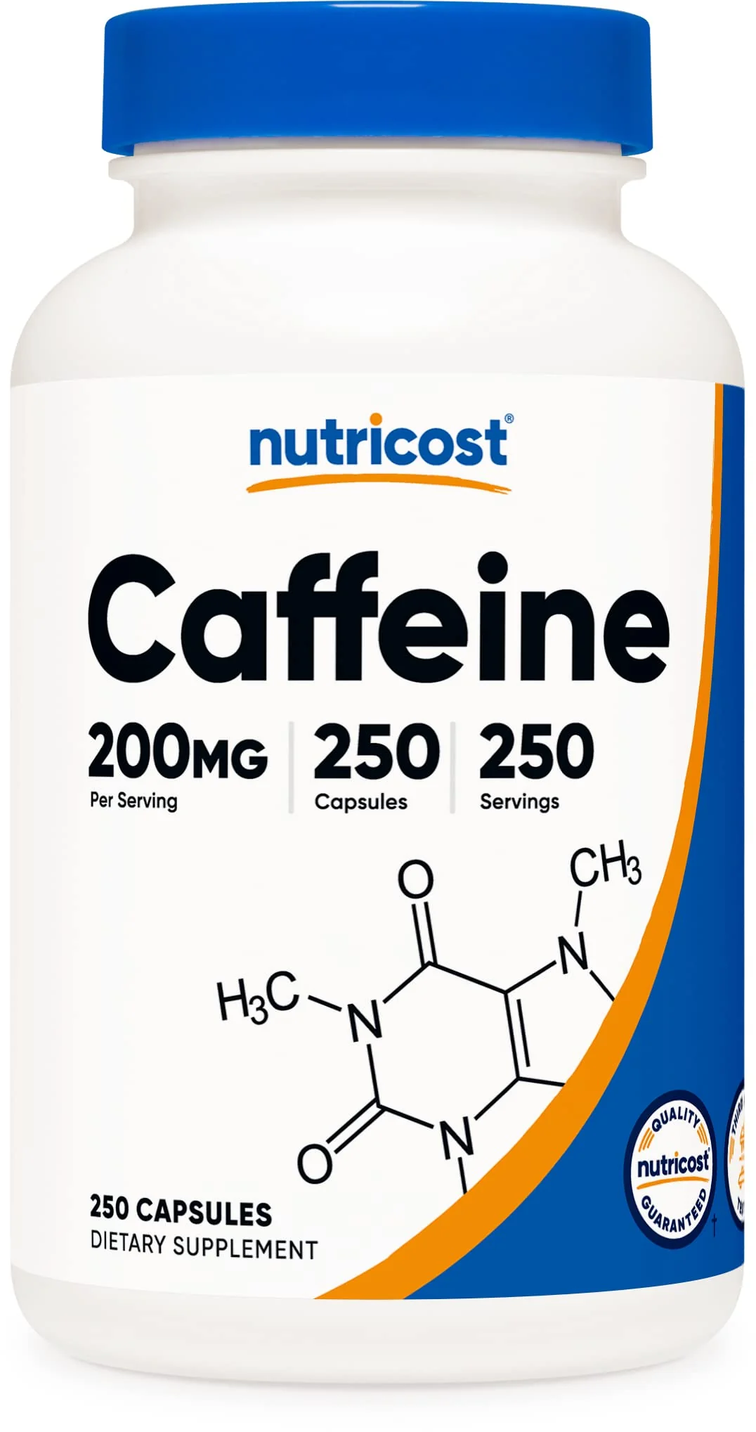 Nutricost Caffeine Pills C 200mg of Caffeine Per Serving C 250 Capsules for Energy and Focus - Kansas Nuitrition - HNZSDS