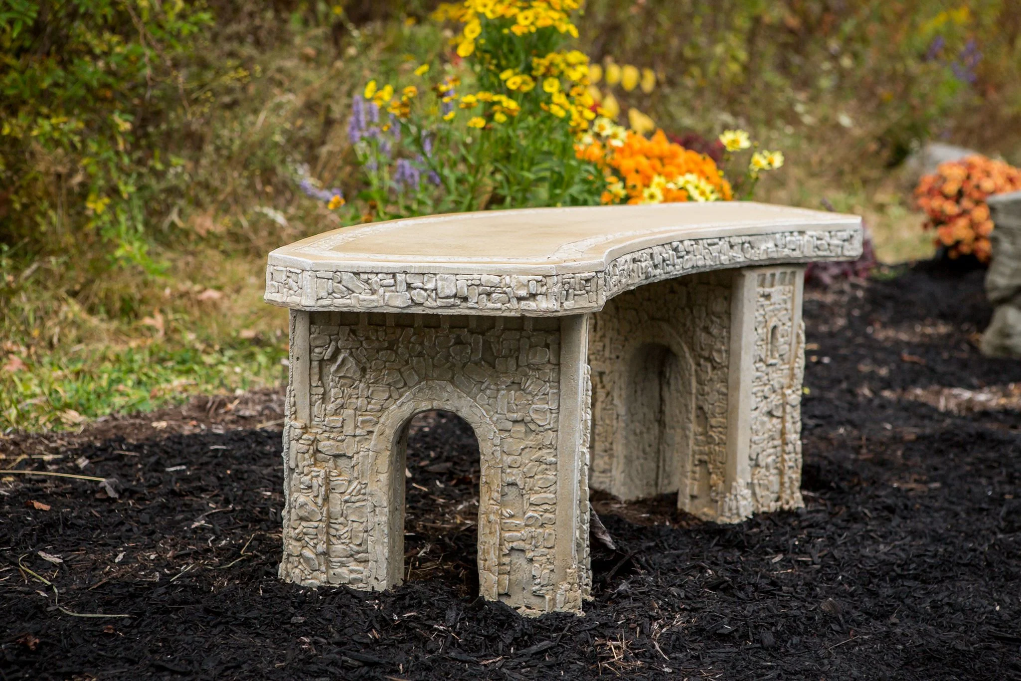 Stone Curved Bench