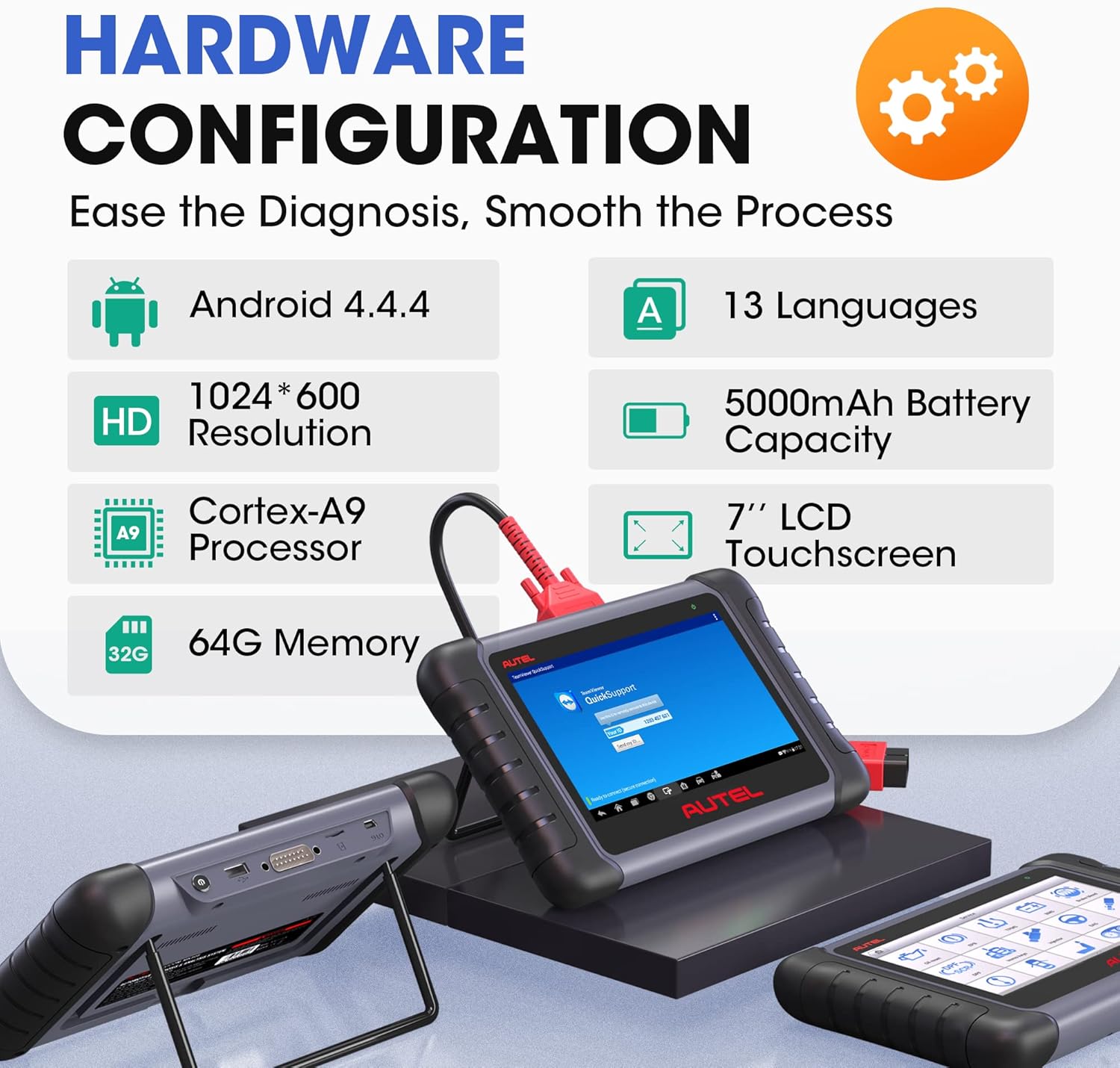 Autel Scanner Autel MaxiCOM MK808, 2022 OBD2 Scanner MK808 Diagnostic Scan Tool with All System and 25+ Service Functions Oil Reset, EPB, BMS
