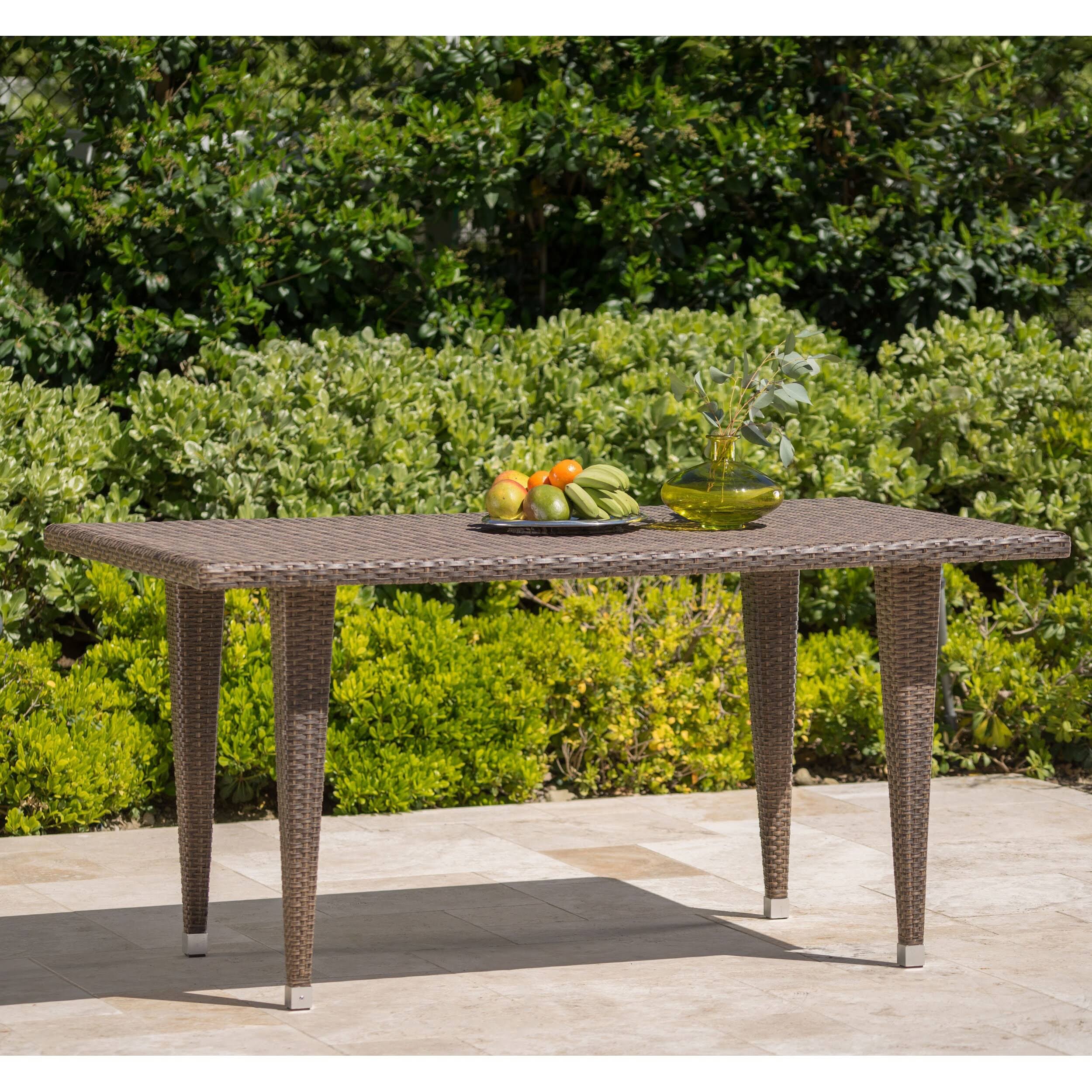 Dominica Rectangle Wicker Table Multi Brown Christopher Knight Home