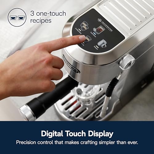 De'Longhi Dedica Duo Compact Espresso Machine - Cold Brew Coffee Maker with Milk Frother Wand- for Espresso, Hot & Iced Coffee, Cappuccinos