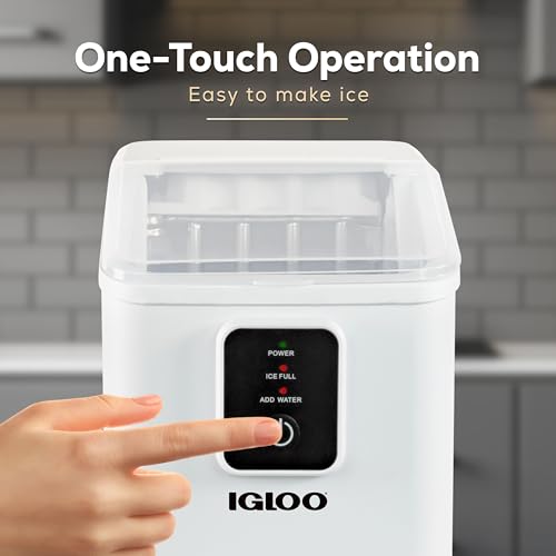 Igloo Electric Countertop Ice Maker Machine - Automatic and Portable - 33 Pounds in 24 Hours - Icecube Maker - Plastic Scoop and Basket