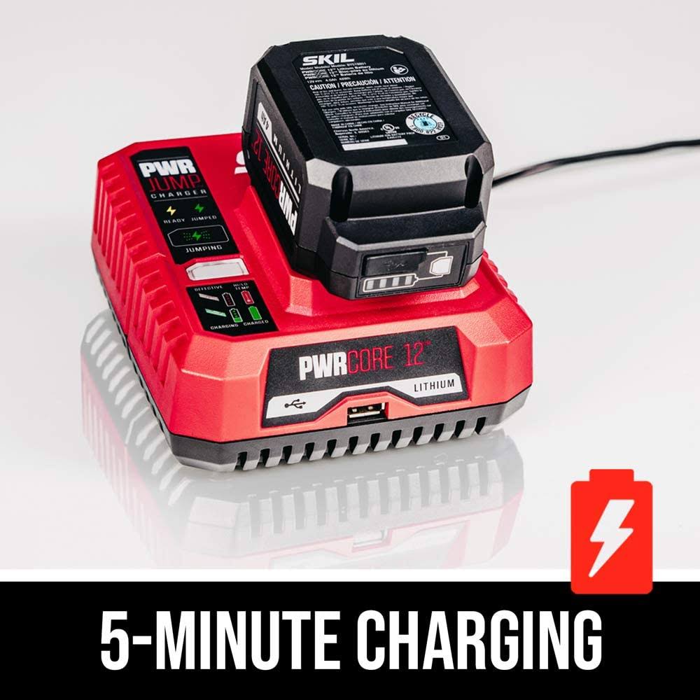 Skil PWRCore 12 Brushless 12V Oscillating Multitool, Includes 2.0Ah Lithium Battery and PWRJump Charger - OS592702