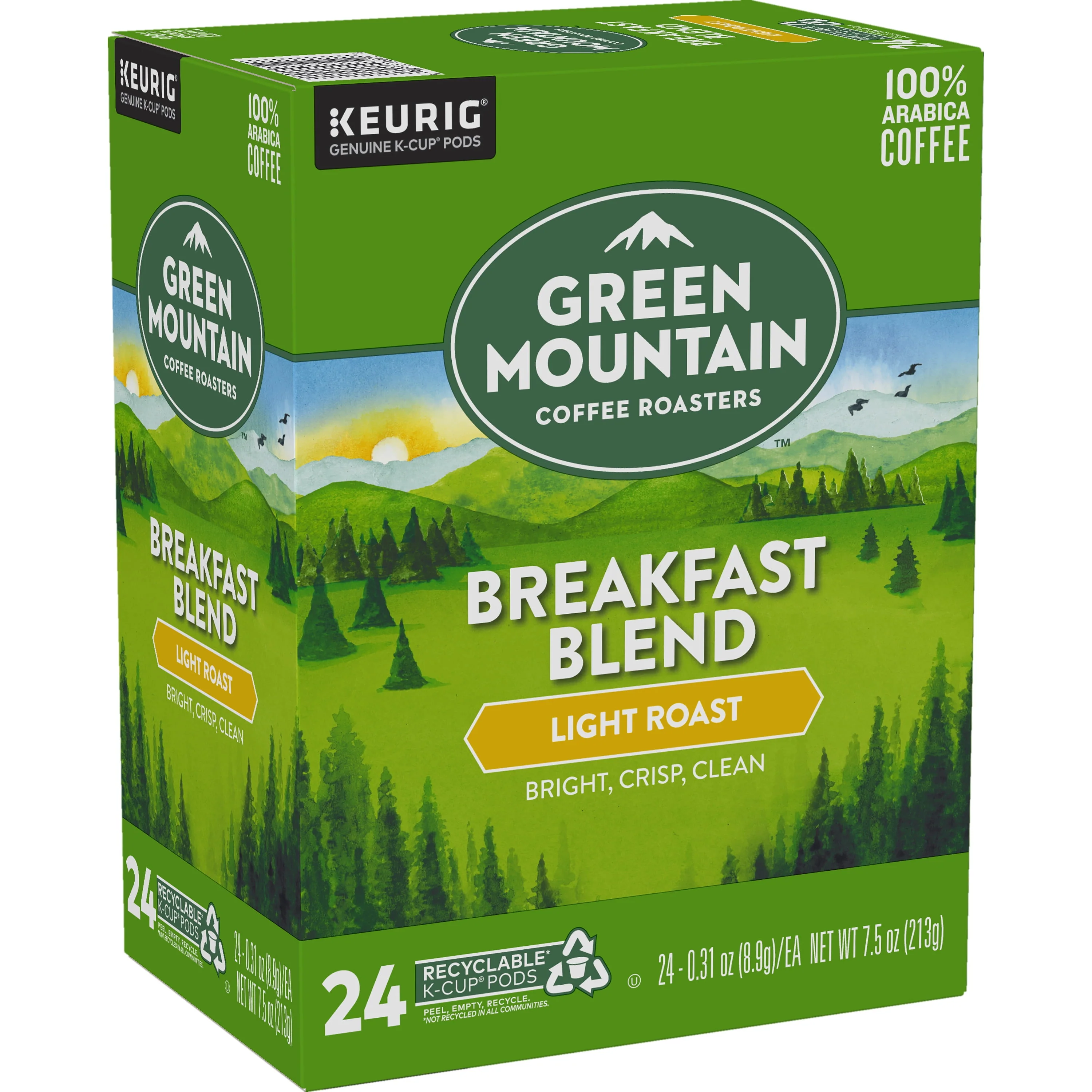 Green Mountain Coffee Roasters, Breakfast Blend Light Roast K-Cup Coffee Pods, 24 Count