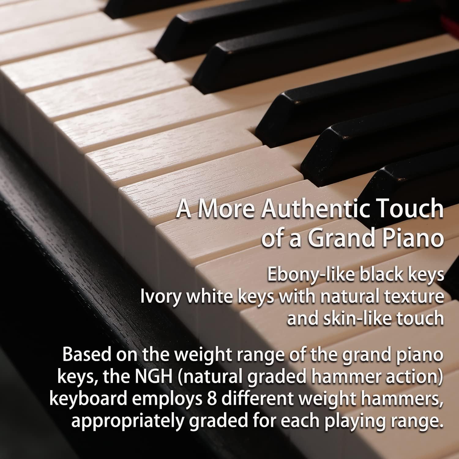 Souidmy V-200 88-Key Digital Piano, Weighted Hammer-Action Ivory Textures Keyboard, Bluetooth MIDI, Enhanced Acoustic Resonance