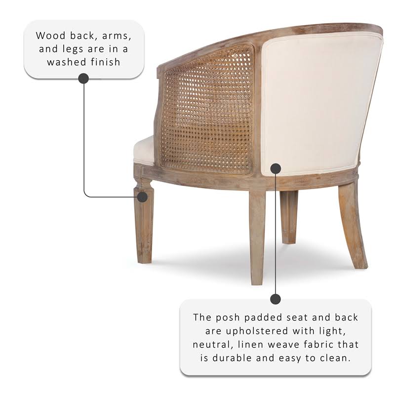 Linon Sandry Wood Barrel Chair in Brown - CYMX403