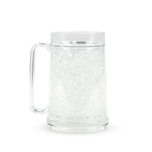 Simply Green Solutions - Clear Freezer Mug, Frozen Beer Mugs for Freezer, Double Walled Beer Mug, Freezer Cups for Drinks