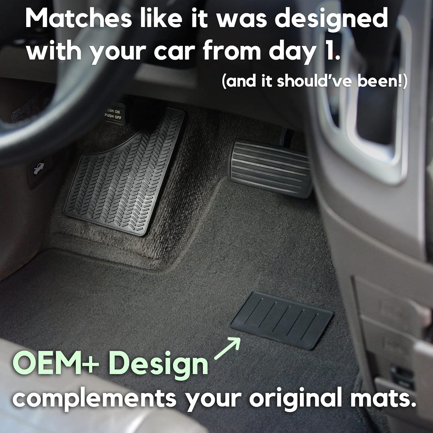 MatMate Car Floor Mat Universal Heel Protector Pad with Carpet-Safe Adhesive - Protect Floor Mat from Tears, Marks, Rips & Holes