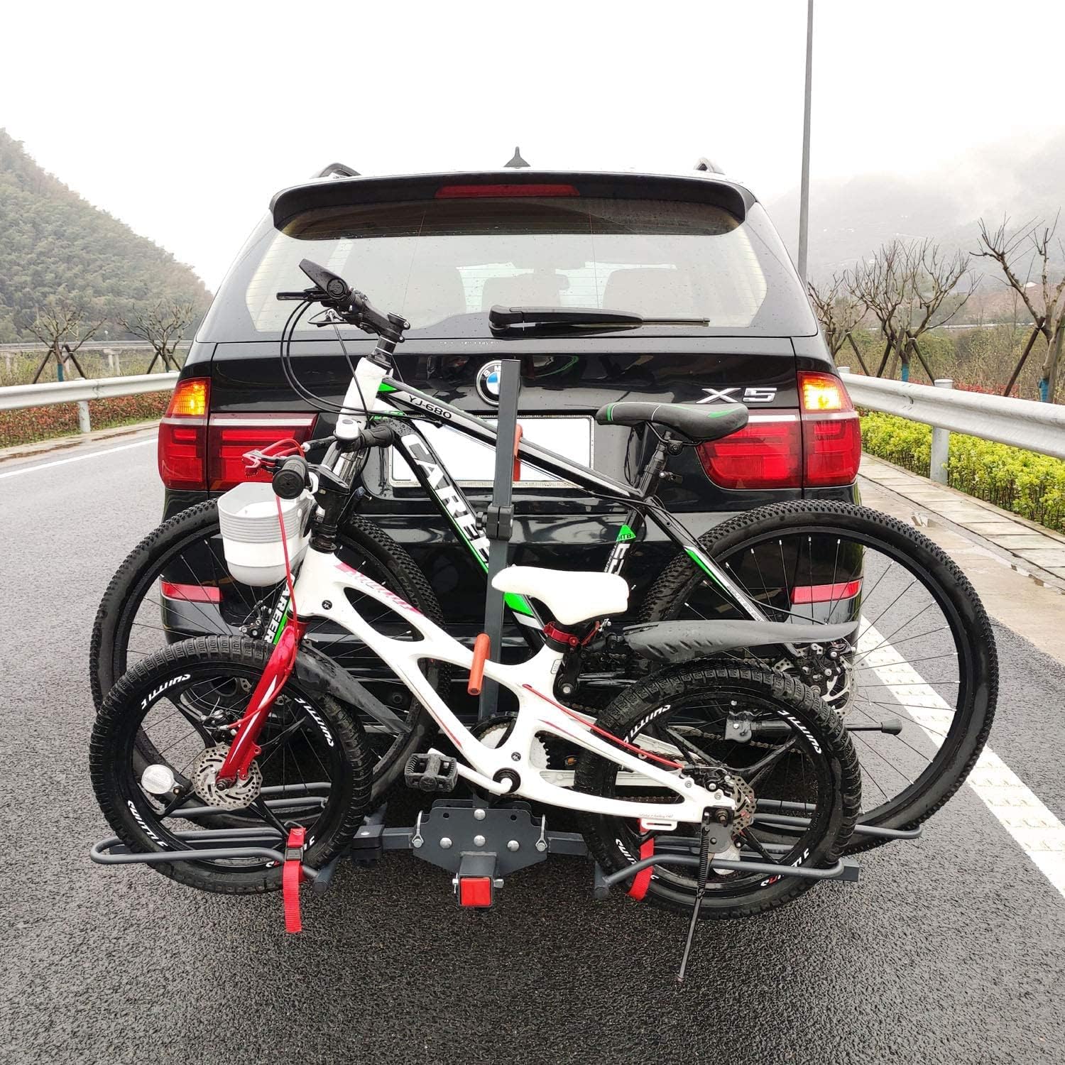 MARVOWARE Hitch Mounted Foldable 2-Bike Rack Platform Style Bicycles Carrier for Cars, Trucks, SUV with 2 Hitch (style1)