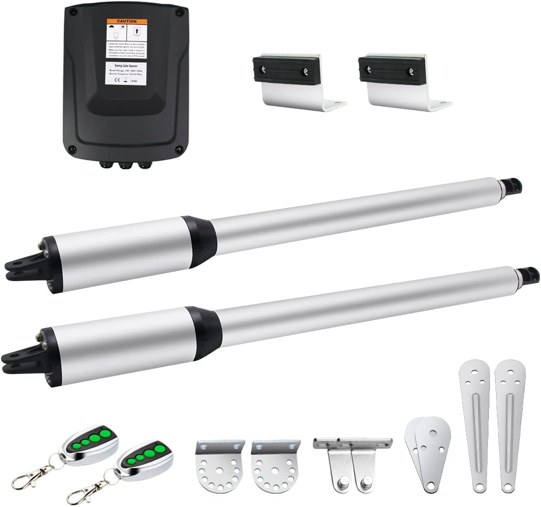 CASAR HJ4022 Dual Swing Gate Opener Light Duty Automatic Gate Motor for Double Swing Gate Up to 12ft per Arm