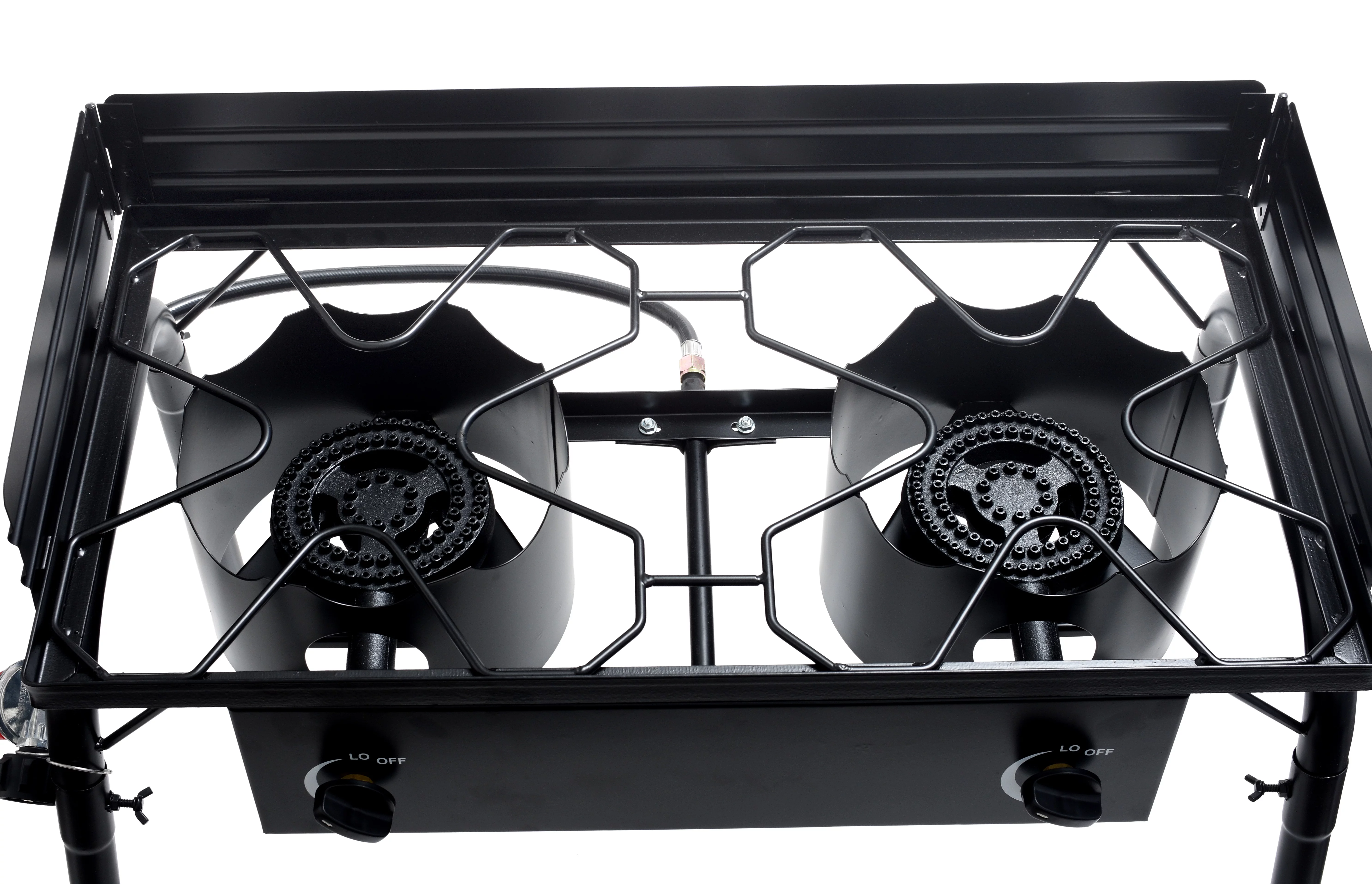 Flame King 200,000 BTU LP Gas Standup 2 Burner Cooktop Stove with Regulator Hose