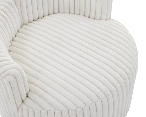 360 Swivel Accent Barrel Chair with Storage Ottoman & Headrest