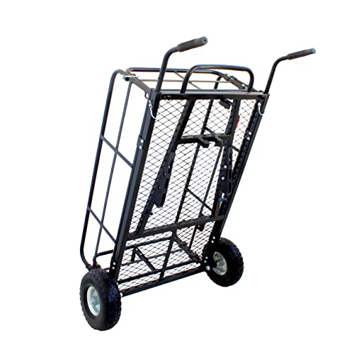 MaxxHaul 50243 Foldable Hitch N Roll Cargo Carrier Cart With Quick Detachable Basket Rack With 10 inch Flat Free Tires for Home Camp Travel Ranch SUV