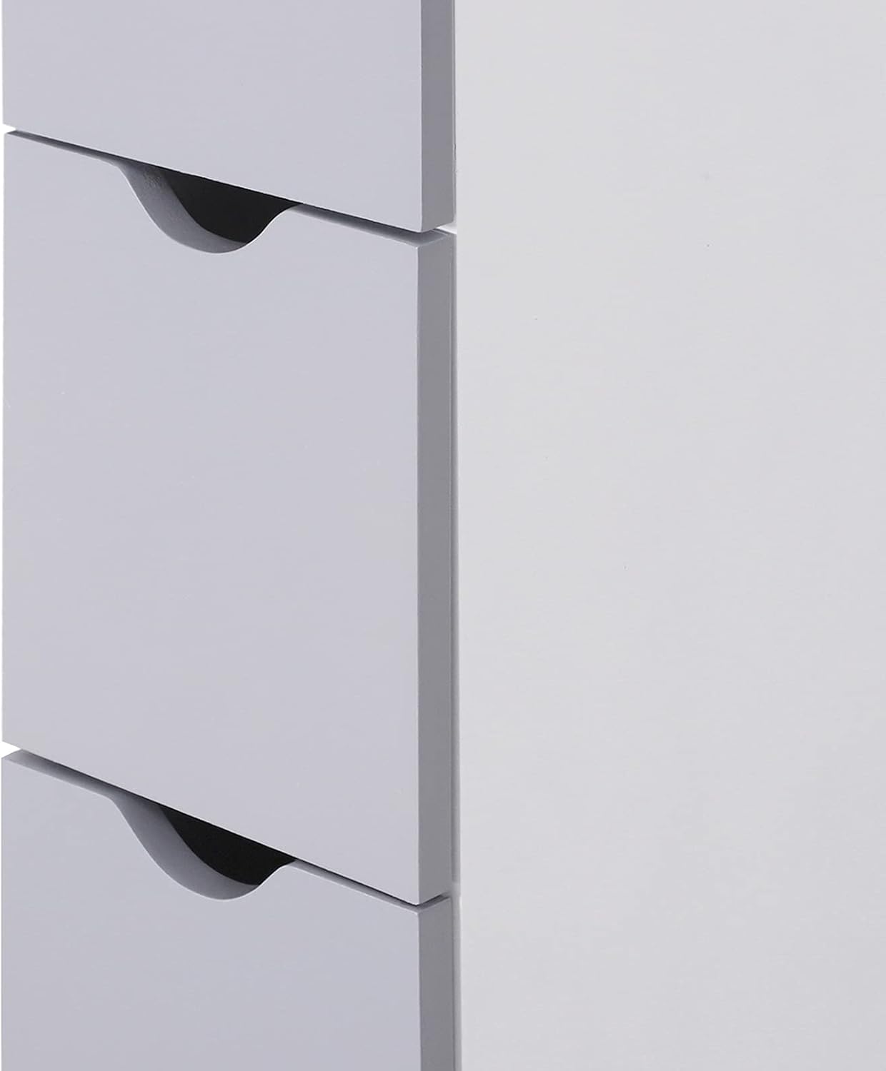 HOMCOM 54 Tall Bathroom Storage Cabinet, Freestanding Linen Tower with 2-Tier Shelf and Drawers, Narrow Side Floor Organizer, Grey and White