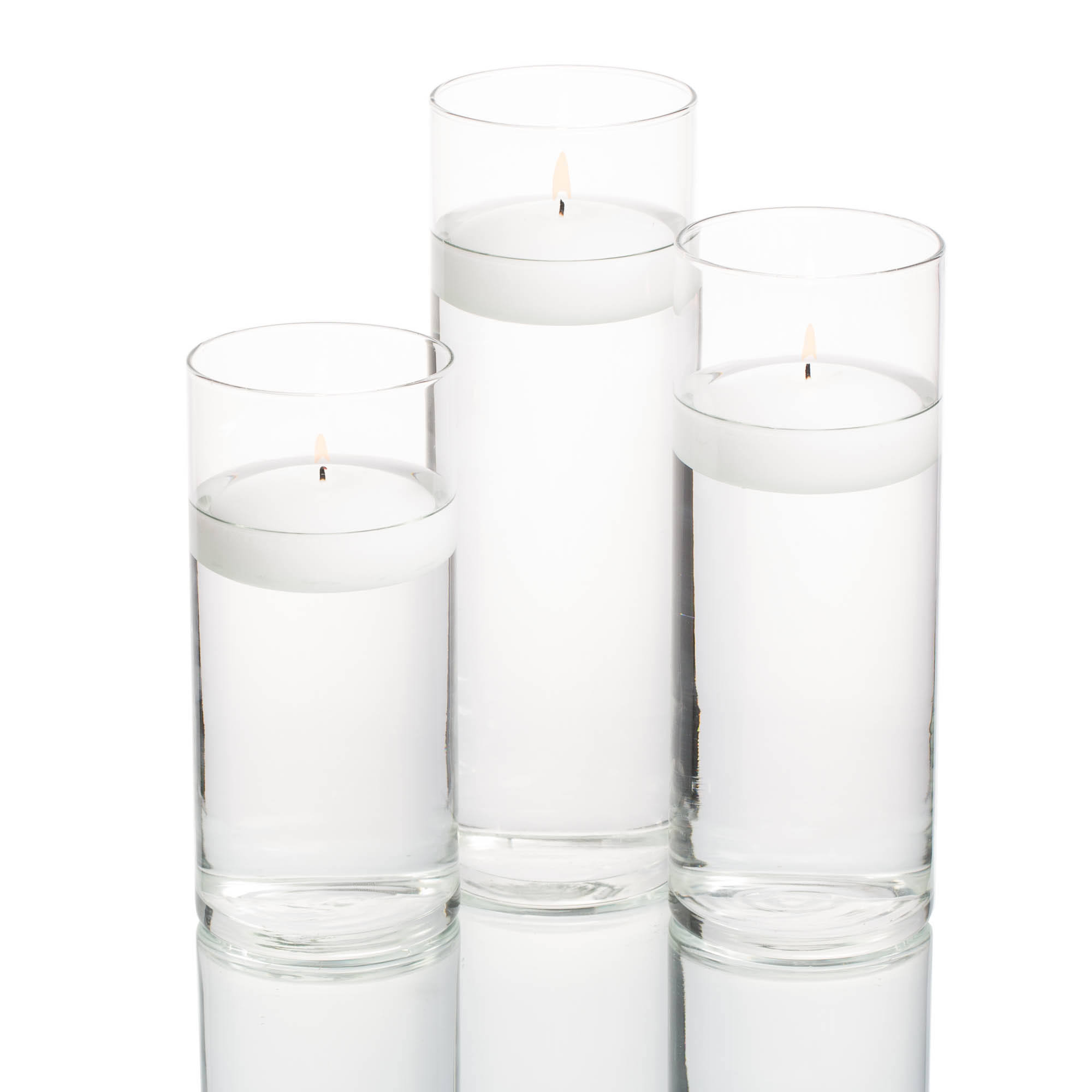Richland Floating Candles & Eastland Cylinder Holders Set of 36 by Quick Candles