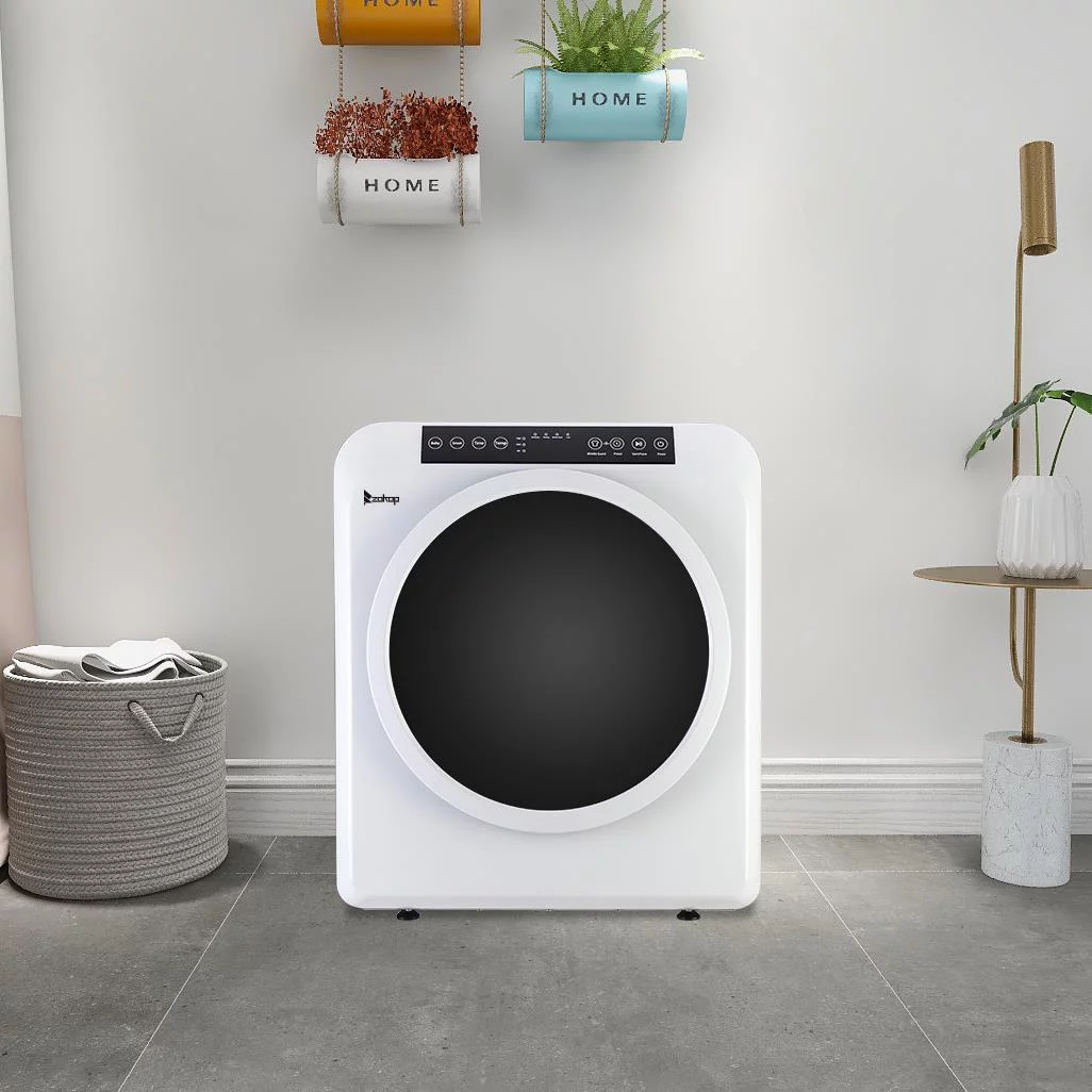 ZOKOP Compact Electric Clothes Dryer 13lbs Capacity Stainless Steel Dryer, White