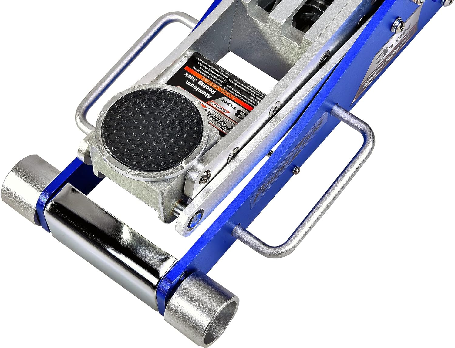 Power Zone 680068 Dual Pump Quick Lift 3 Ton Aluminum Racing Jack, Lift Range: 3-3/4” to 19-3/32”