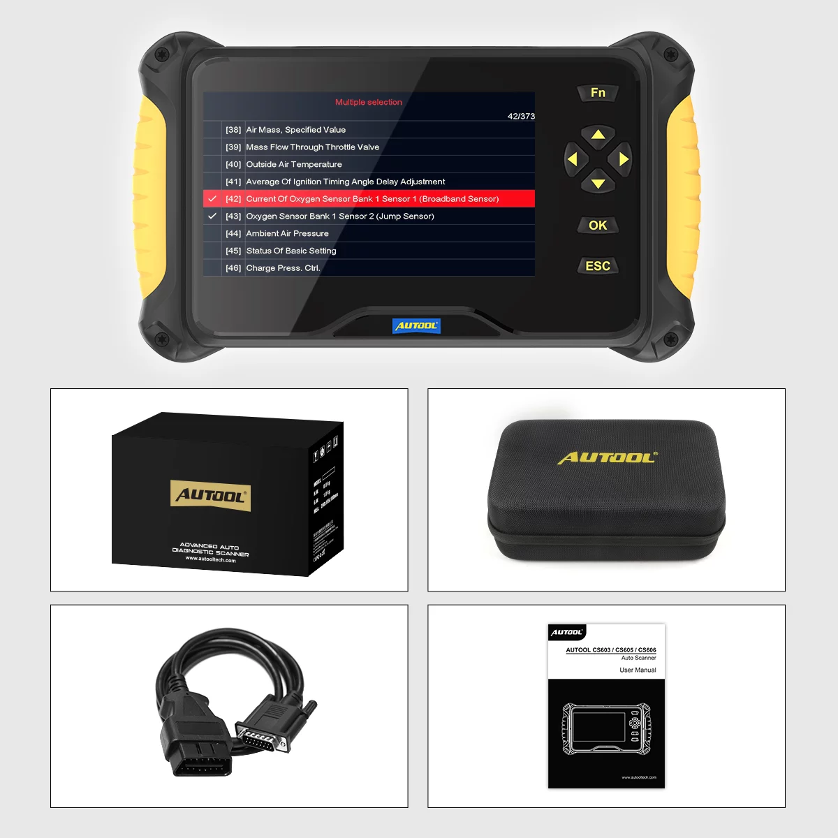AUTOOL CS605 Car Code Reader OBD2 Scanner Computer Reader Automotive Diagnostic Tool Oil/EPB/ABS/SAS/ Throttle Reset Diagnostic Tool for All PCM BCM