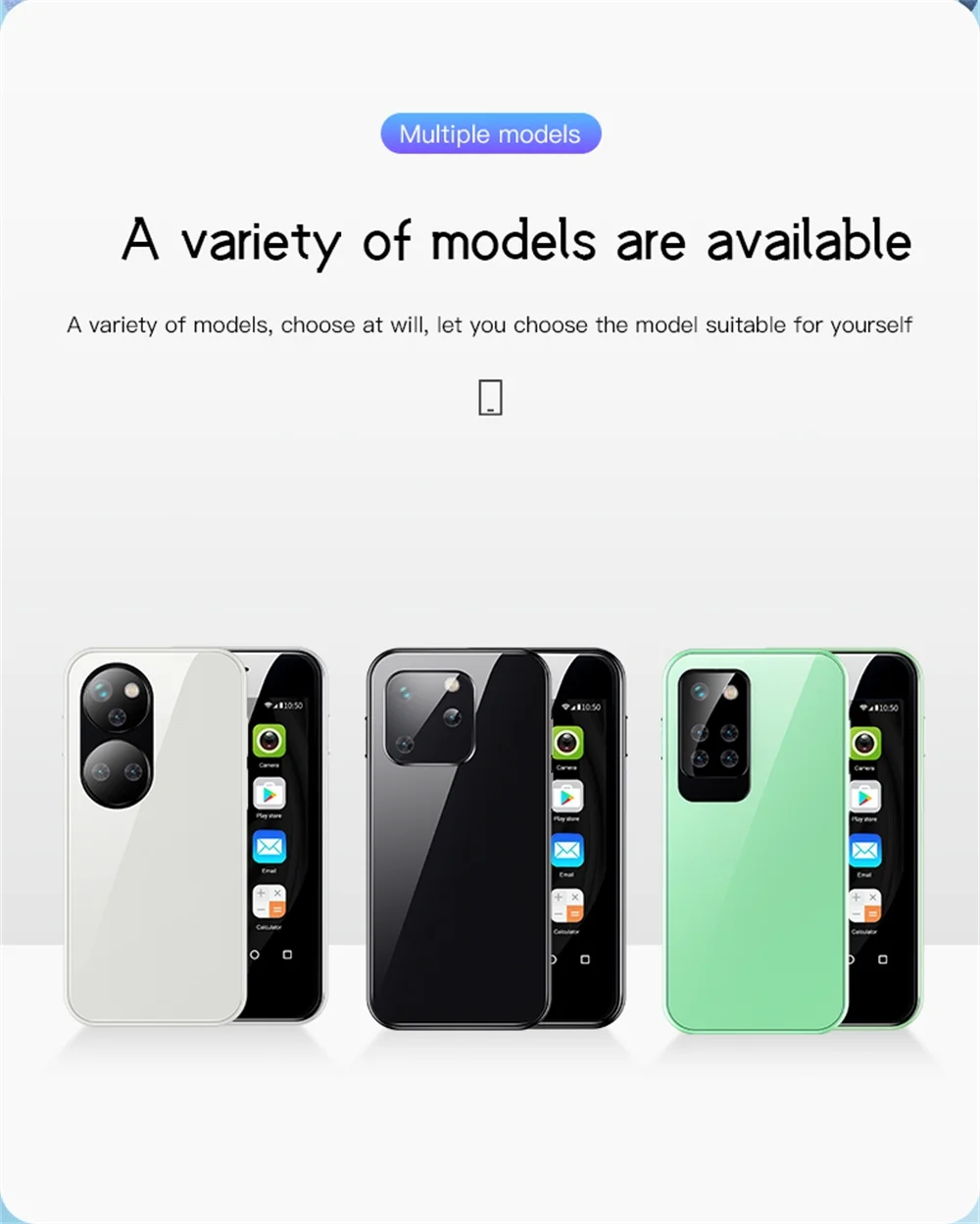 Super Mini Student Smartphone 3G SOYES XS13 Android 6.0 Portable Small Mobile Phone 2.5'' Dual Sim 1GB 8GB Backup Cellphone Lightweight 500mAh 5MP